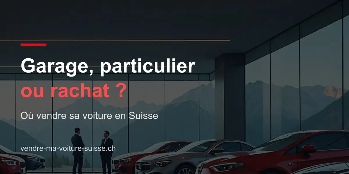 Showroom automobile avec le titre « Garage, particulier ou rachat ? »
