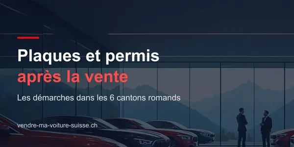 Showroom automobile avec le titre « Plaques et permis après la vente »